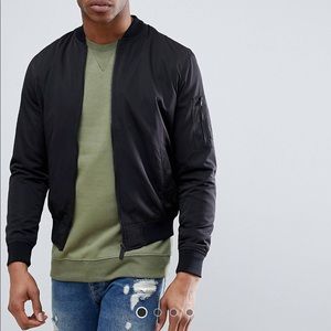 ASOS MEN BLACK BOMBER JACKET